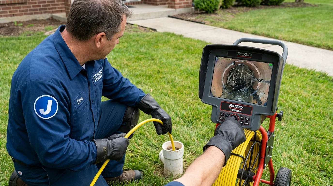 Sewer camera inspection being performed by Johns Plumbing LLC in Belmar
